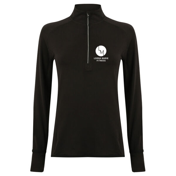 Lorna Marie Fitness  - Ladies Long Sleeve Zip Neck Performance Top Thumbnail